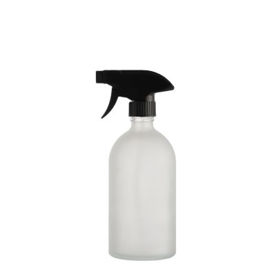 Cheap Price 500 ml Spray White Frost Boston Glass Bottle with Trigger Sprayer