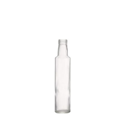 Wholesale customized kitchen 250ml clear glass olive oil empty bottles with screw lids 