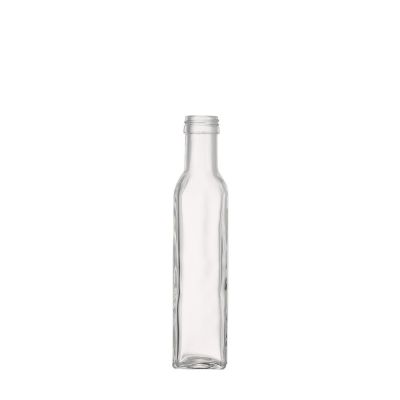 High quality 250 ml empty clear fancy glass cooking olive oil bottle with screw