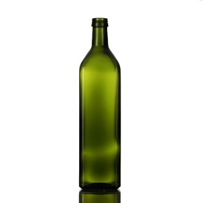 Food Grade 100ml 250ml 500ml 750ml 1 Liter Square Dark Green Marasca Cooking Olive Oil Glass Bottle with Lid