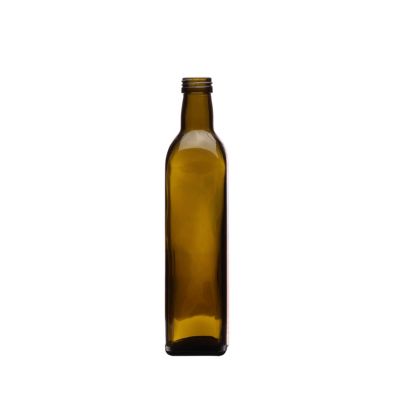 Cheap price 500 ml Square Green Cooking Olive Oil Glass Bottle with screw 