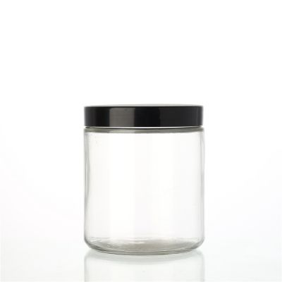 Good price empty 750 ml Clear container food glass storage jar with plastic lid