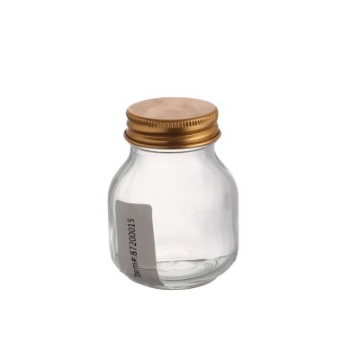Round shape clear empty 70 ml glass honey bird nest jar jam jar bottle with metal lid