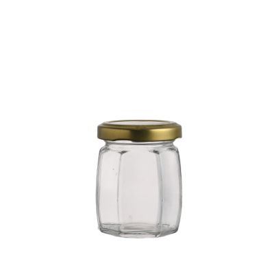 Factory price bird's nest storage honey clear empty 100 ml glass jar with metal lid 