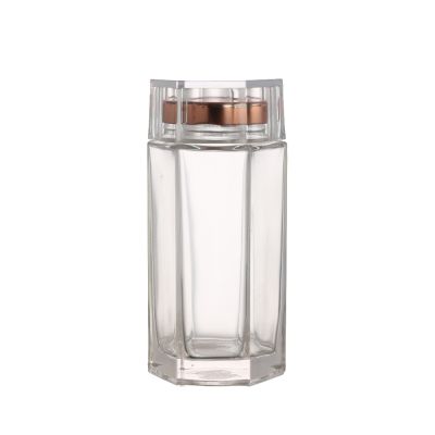 Luxury hexagonal glass honey jar 180 ml bird's nest bottle with screw