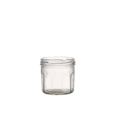 Cheap Price top quality honey food storage transparent 200 ml glass jar with metal lid 