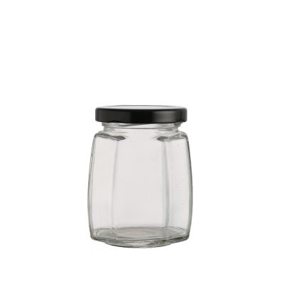 Stock CLEAR bird's nest storage honey transparent 180 ml glass jar with metal lid 