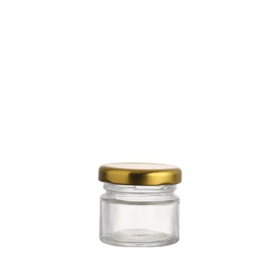 Custom mini 30 ml clear empty round honey bird nest glass jar with easy open lid 