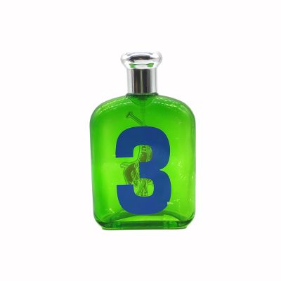 Round shoulder green flat glass perfume bottle 