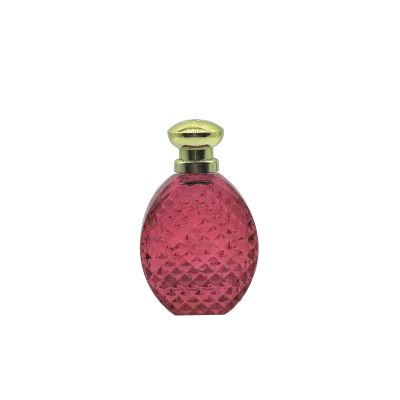 Red facet perfume bottle crystal spray cover 