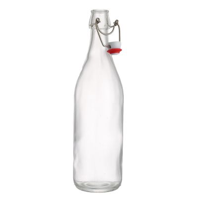 Fashion Clear low price 1000 Ml Stubby Beverage Clear Glass Beer Bottle With Swing 