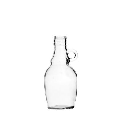 Clear glass beer growler wine whiskey bottle with metal screw lid 