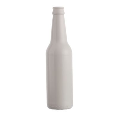 Round white color wine bottle for liquor 330 ml glass beer bottle wholesale with crown 