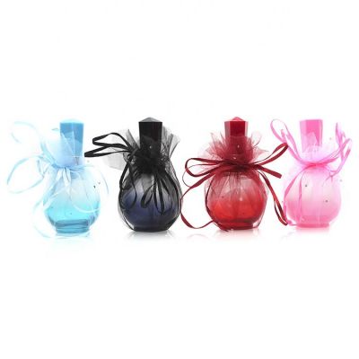 Luxury perfume glass bottle with silk ribbon bow 