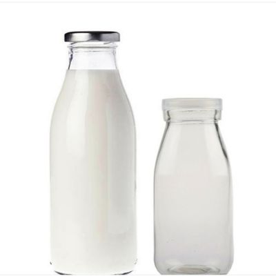 High Temperature Resistance 200ml 250ml 500ml 1000ml Hermetic Glass Milk Bottle With Lid For Milk Pudding Yogurt