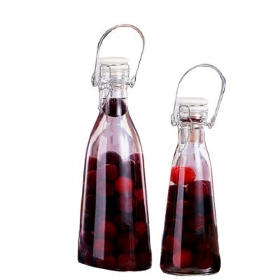 500ML 1000ML Beverage Fruit Wine Glass Bottle with Sealing Clamp Clip 