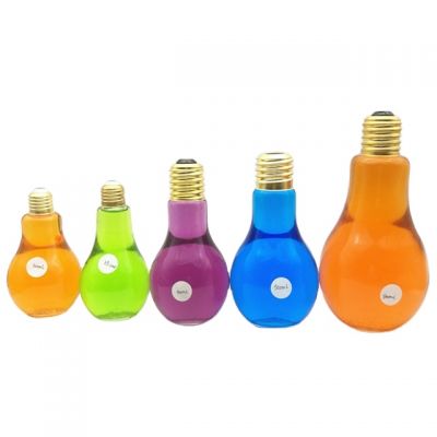 150ml 200ml 300ml 500ml 700ml 800ml OEM Lamp Bulb Shape Beverage Glass Bottle 
