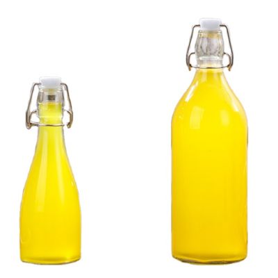 Wholesale 350ML 500ML 750ML 1000ML Clear Round Large capacity beverage glass bottle with sealing plug 
