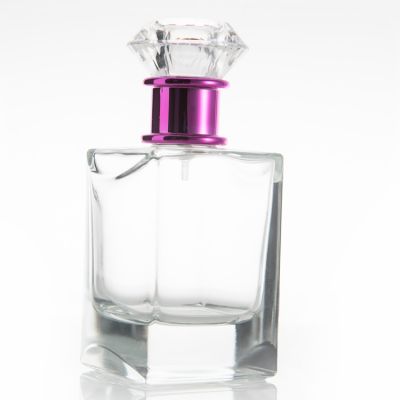 25 ml 50 ml 80ml 100 ml colorful empty luxury crystal square spray screw top diffuser glass perfume bottle 
