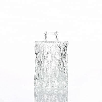 Hot Sell Engraving Glass Diffuser Cylindrical Bottle With Cork 