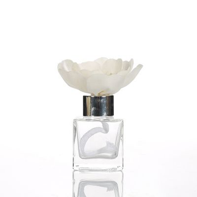 Empty 50ml Square Diffuser Glass Bottles With Screw Cap 