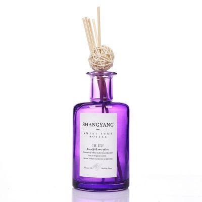 Empty Diffuser Perfume Glass Bottles With Purple Coated 