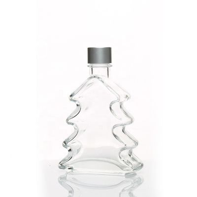 Christmas Tree Shape 200ml Glass Aromatherapy Diffuser Bottle With Cap 