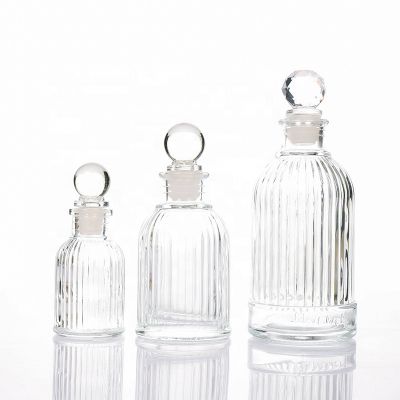 50ml 100ml 200ml Clear Rome Aroma Diffuser Glass Bottle With Glass Ball Stopper 
