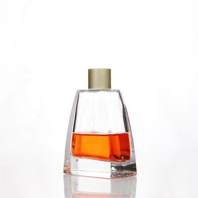 100ml Flat Cone Shape Clear Diffuse Bottle Glass With Screw Cap 