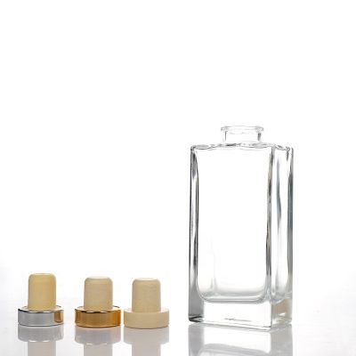 Custom Logo Design 150ml 5oz Square Clear Decorative Use Glass Bottle for Air Freshener 