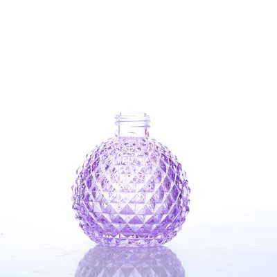 200ml Purple Ball Shaped Reed Diffuser Glass Bottle With Screw Cap 