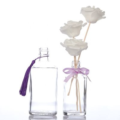 100ml 250ml Round Longer Neck Type Empty Home Fragrance Reed Diffuser Glass Bottle with Screw Neck 
