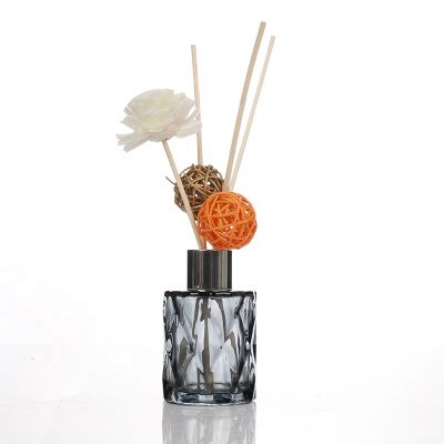 High quality 50ML Carving Cylindrical shaped reed diffuser glass 