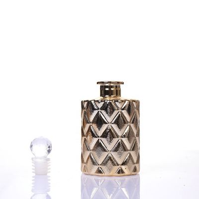 200ml Customized Gold Color Coating Empty Glass Diffuser Bottle 