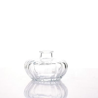 high quality 160ml large volume clear pumpkin shape decorative glass bottle reed diffuser bottle 