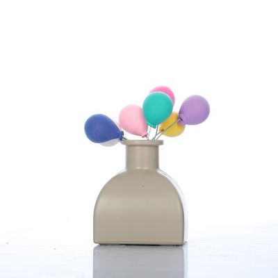 Empty 100ml khaki color yurt shape glass aroma reed diffuser bottles for air freshener 