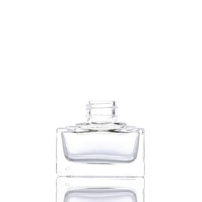 Empty 40ml Clear flat Square Shape Room Fragrance Perfume Glass Reed Diffuser Bottle 