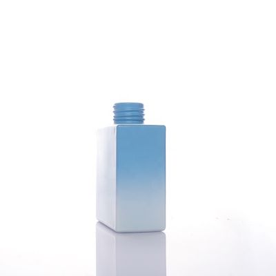 100ml Flat Square Shaped Matte Gradient Blue Glass Bottles Aromatherapy Reed Diffuser Glass Bottle 