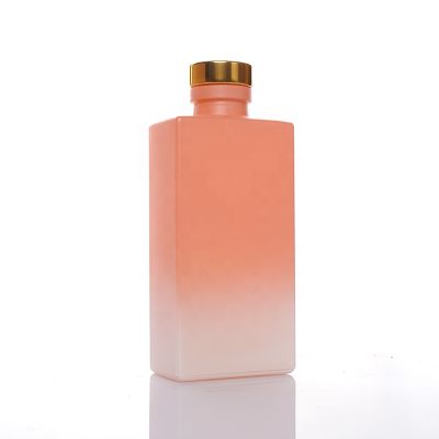 Hot selling matte pink 150ml rectangle shaped clear glass reed diffuser bottles with cork 