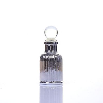 50ml luxury silver electroplating roma aroma aromatherapy essential oil reed diffuser glass bottle 