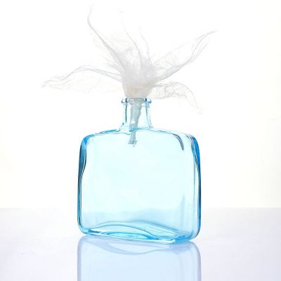 Home Decorative 350ml Large Capacity Blue Bottles Diffuser Empty Crystal Reed Diffuser Glass Bottle 