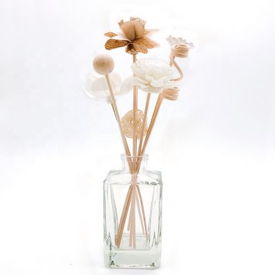 Luxury 160ml decorative empty square glass reed diffuser bottle 