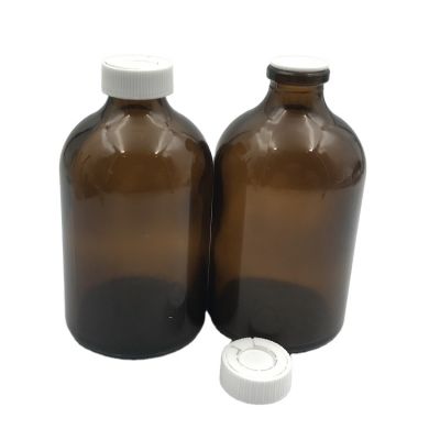 100ml amber sterile vials for injection with rubber stopper 