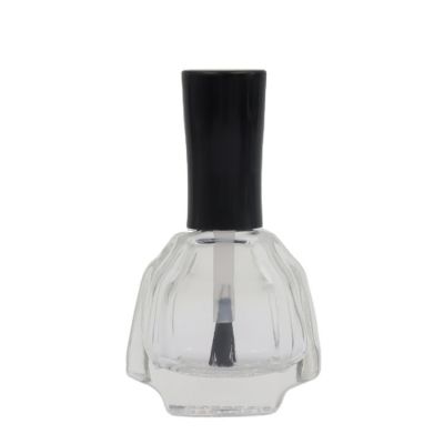Unique 10ml clear empty nail polish glass bottles with brush caps 