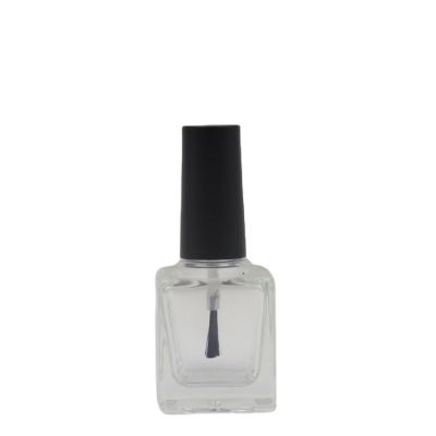 China supplier 16.5ml square empty nail polish glass bottle with black cap and brush 
