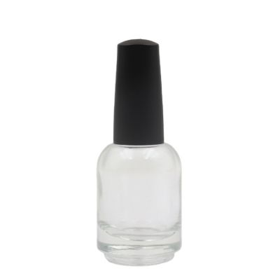Free sample 15ml round empty clear nail polish glass bottles with brush and cap