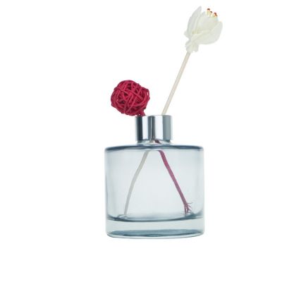 Decorative 200ml Round Clear Reed Diffuser Glass Bottle with Cap 