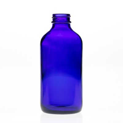 xuzhou factory supply 250 ml blue color liquid essential oil / medicine glass bottle with plastic lid 