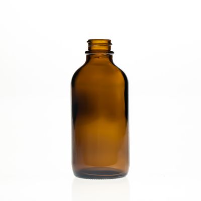 Pharmaceutical Use 120ml 12cl 4oz Amber Round Glass Reagent Boston Bottles / Empty Laboratory Pill Bottle 