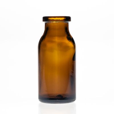 15ml Round Empty Amber Glass Oral Liquid Bottles Penicillin Bottle with Rubber Cork Stopper 